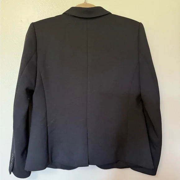 Ann Taylor Women's Black classic office minimalist Blazer jacket - Picture 3 of 9